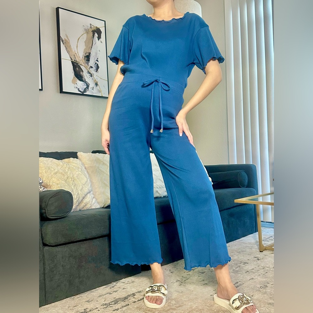 Marie lounge wear | comfy casual co-ord set | BLUE